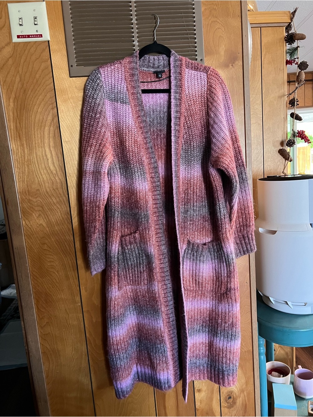 torrid Pink Multi Long Open-Front Ribbed Cardigan
